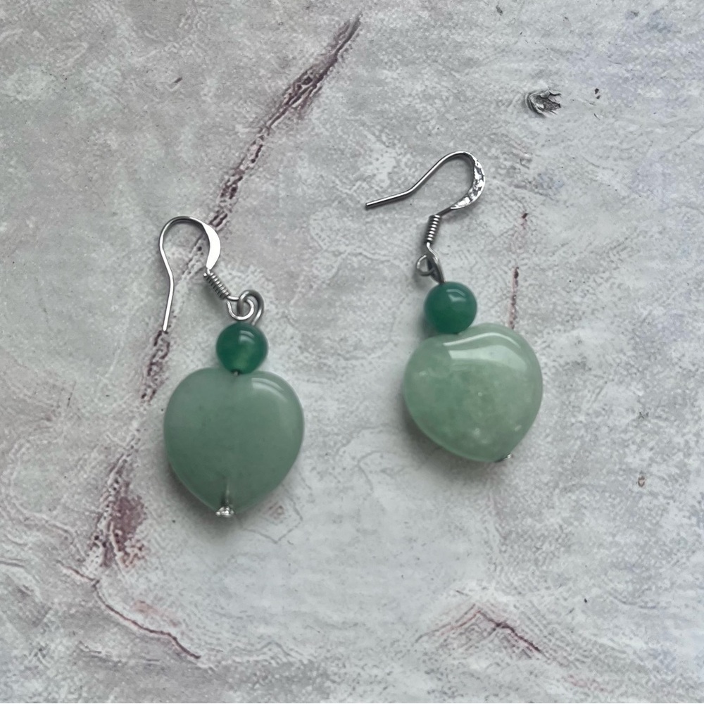 Beautiful green heart earrings